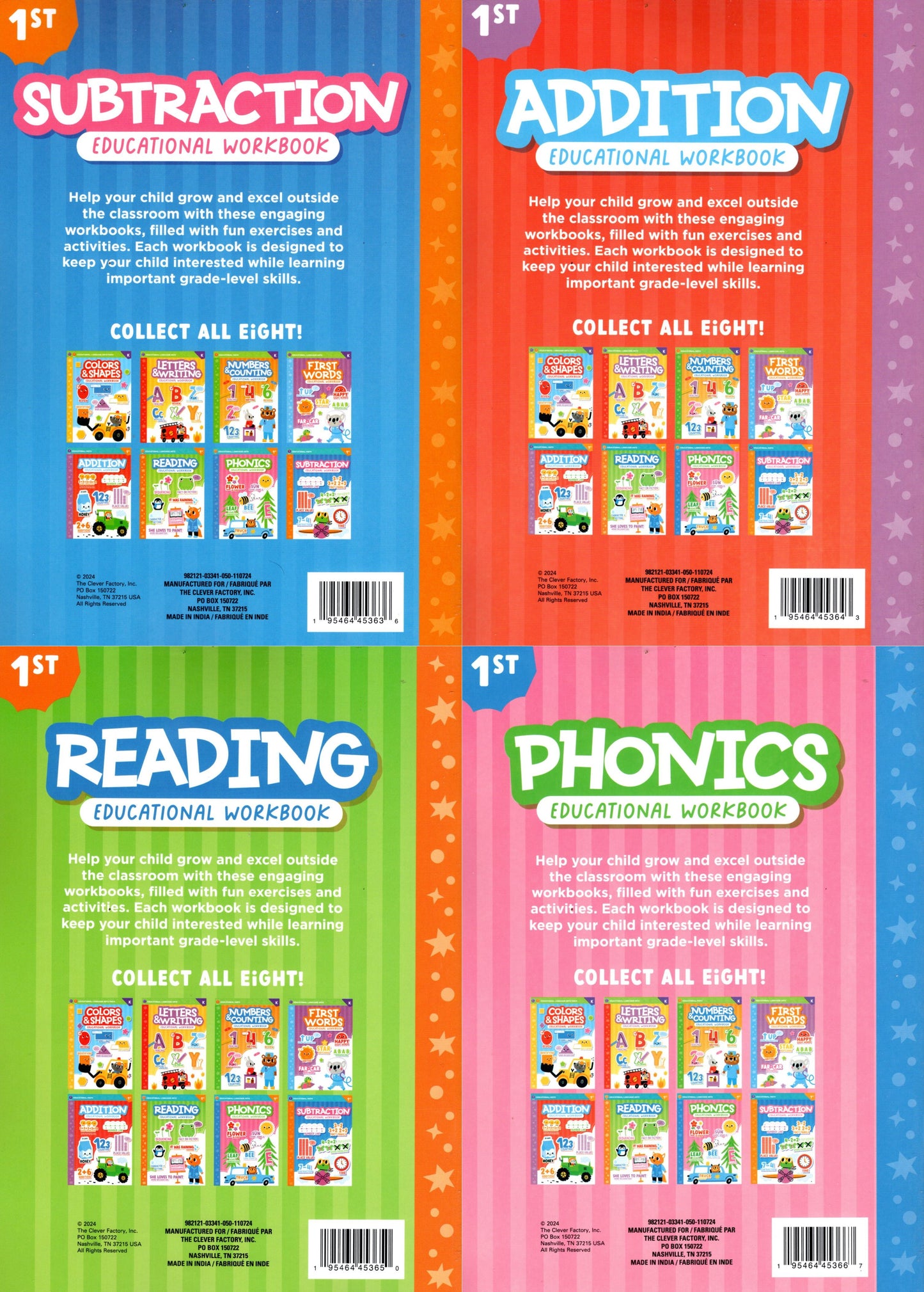First Grade Educational Workbooks - Reading, Phonics, Addition, & Subtraction 14
