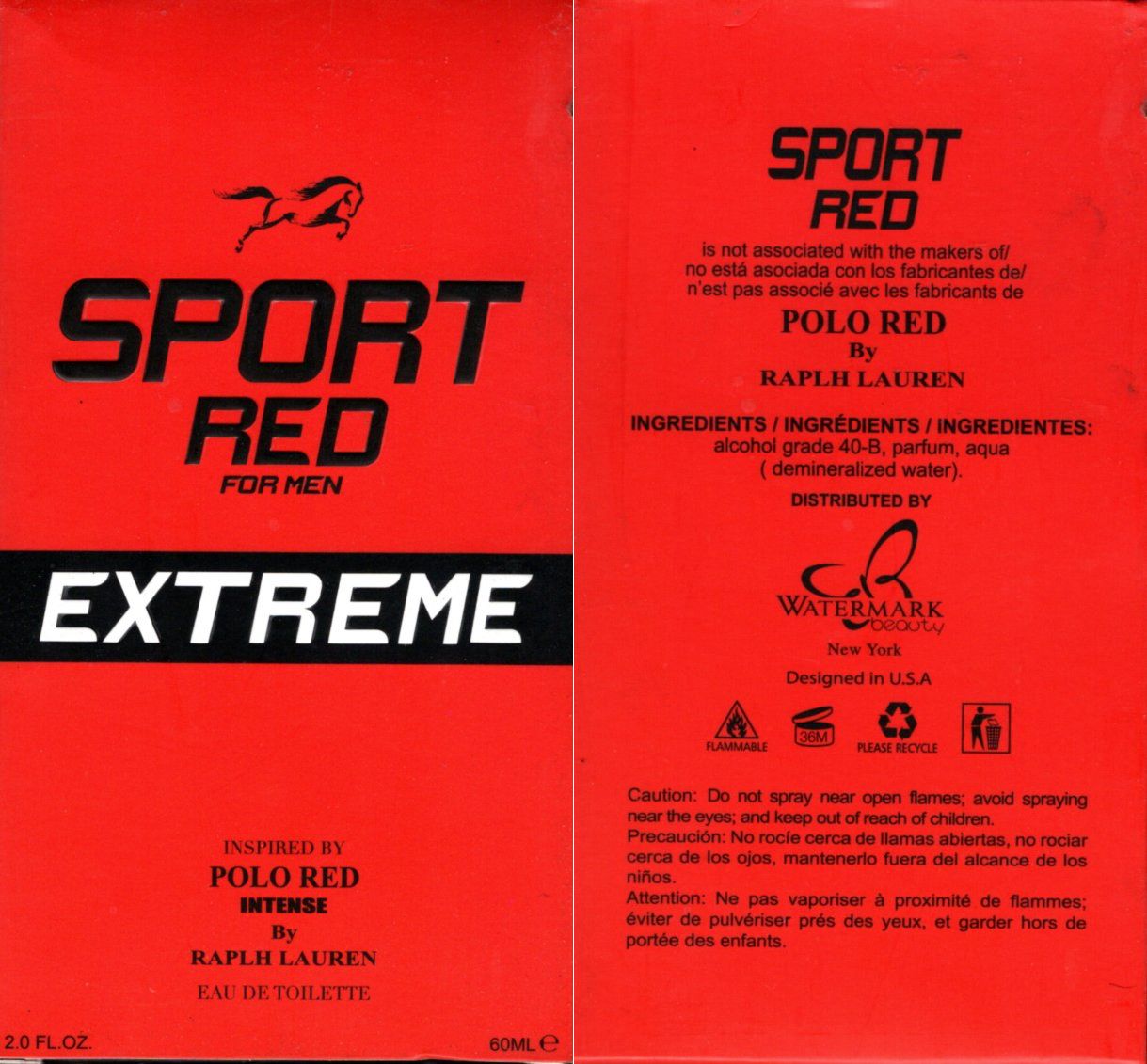 Sport Red Extreme for Man EAU DE PARFUME 2,8 oz