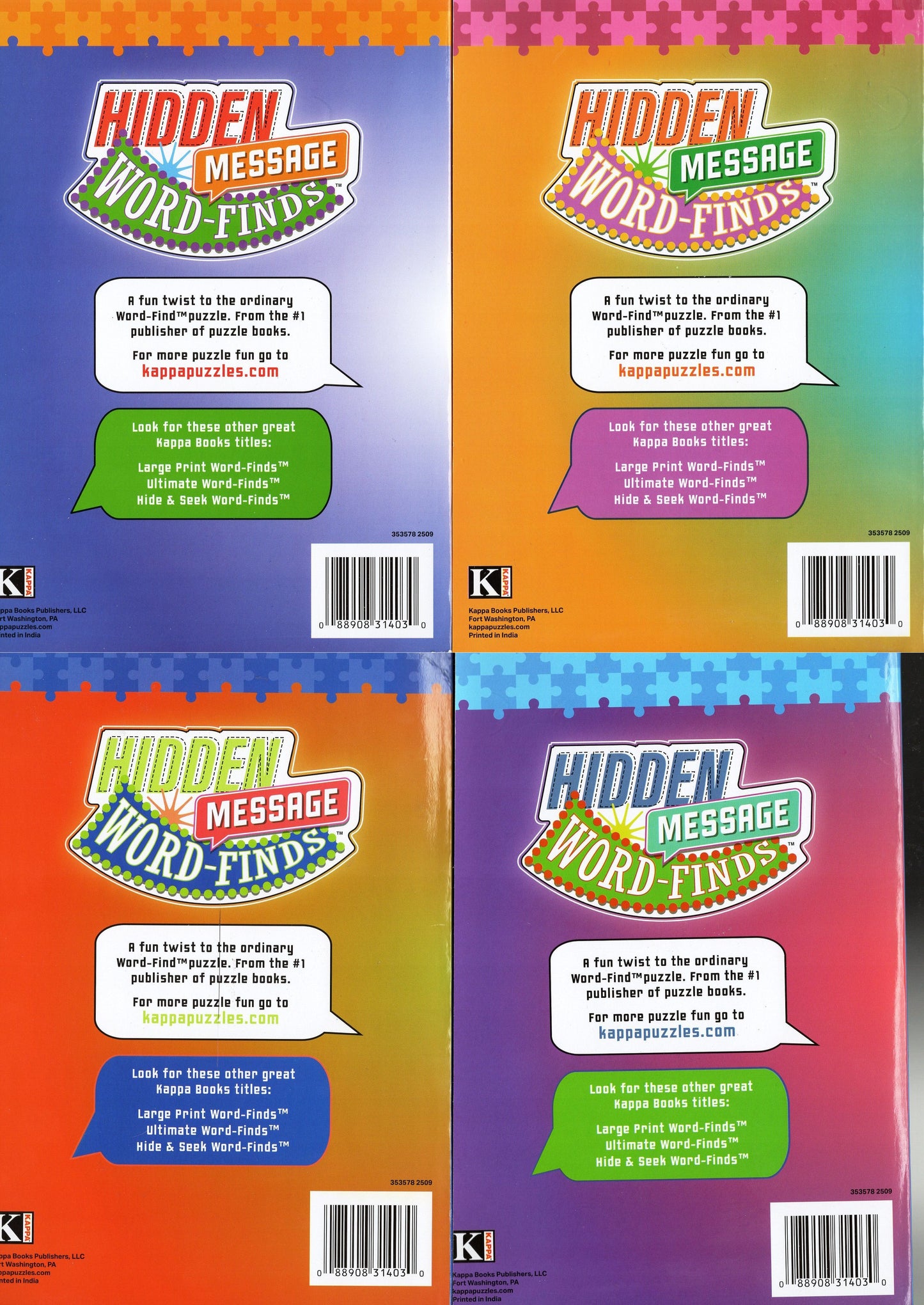 Large Print Hidden Message Word - Finds (All New Puzzles) - Vol.189 - 192