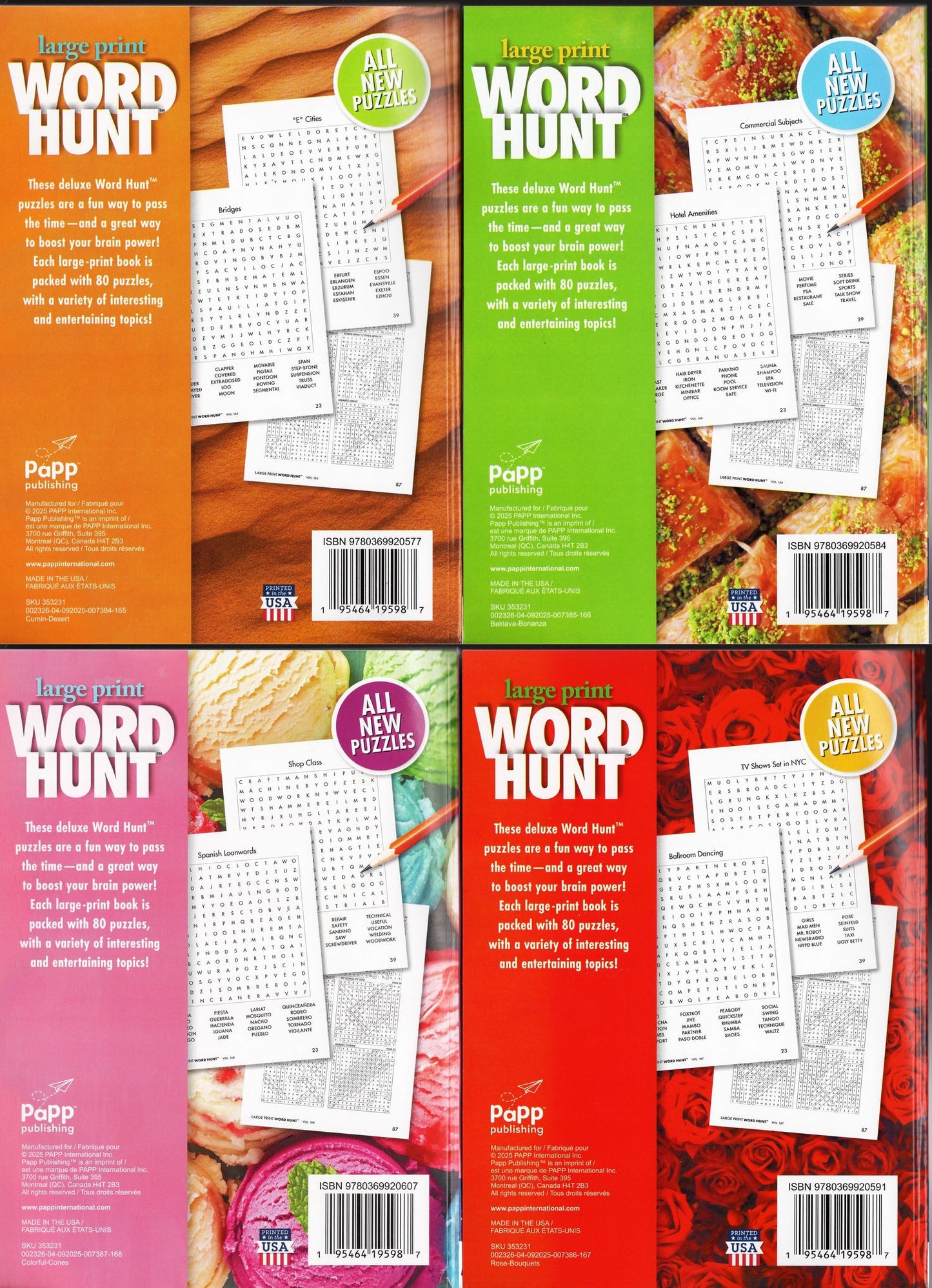 Large Print Word Hunt - All New Puzzles - Vol.165,166,167,168