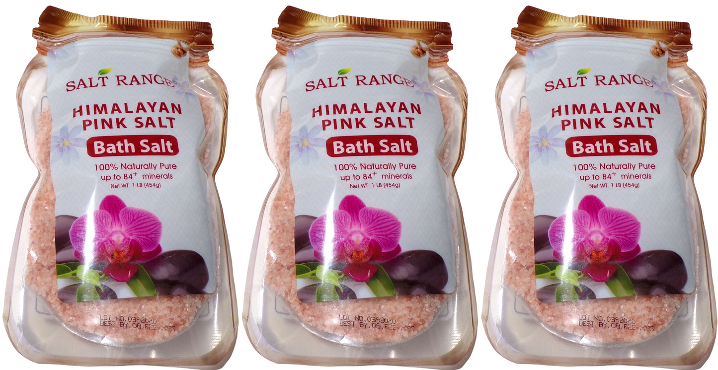 Salt Range Himalayan Pink Salt Bath Salt 100% Naturally Pure 1lb Set of 3