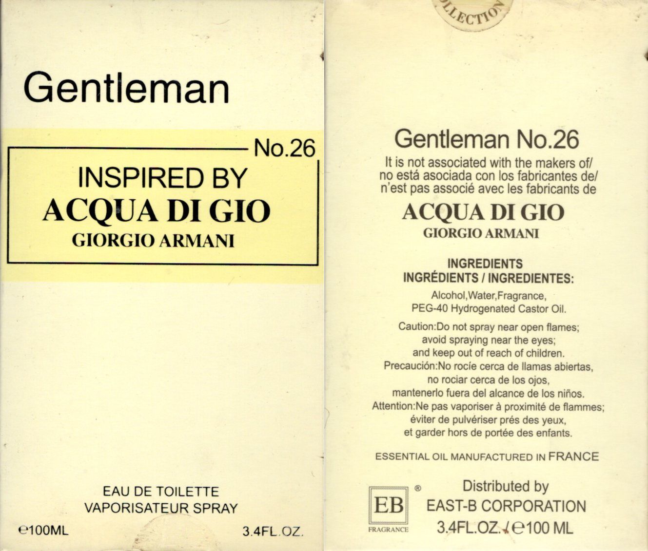 Gentleman No. 26 for Man EAU DE PARFUME 3.4 oz 100 ml