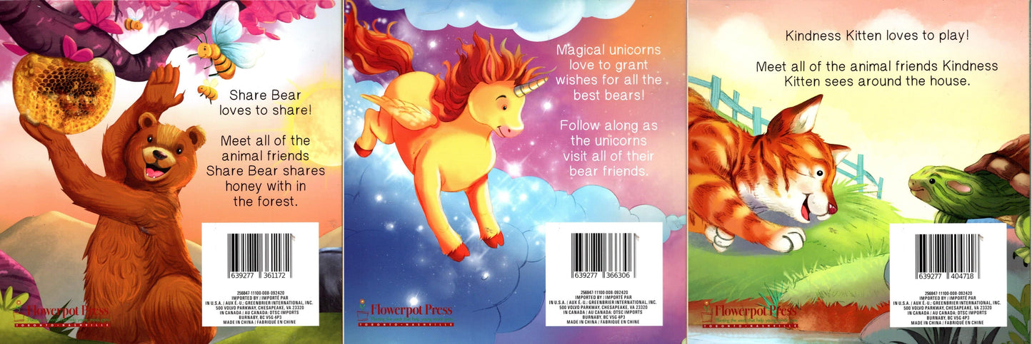 The Storybook Series - Kindness Kitten, Unicorn Wishes, and Share Bear - Children's Book (Set of 3 Books)