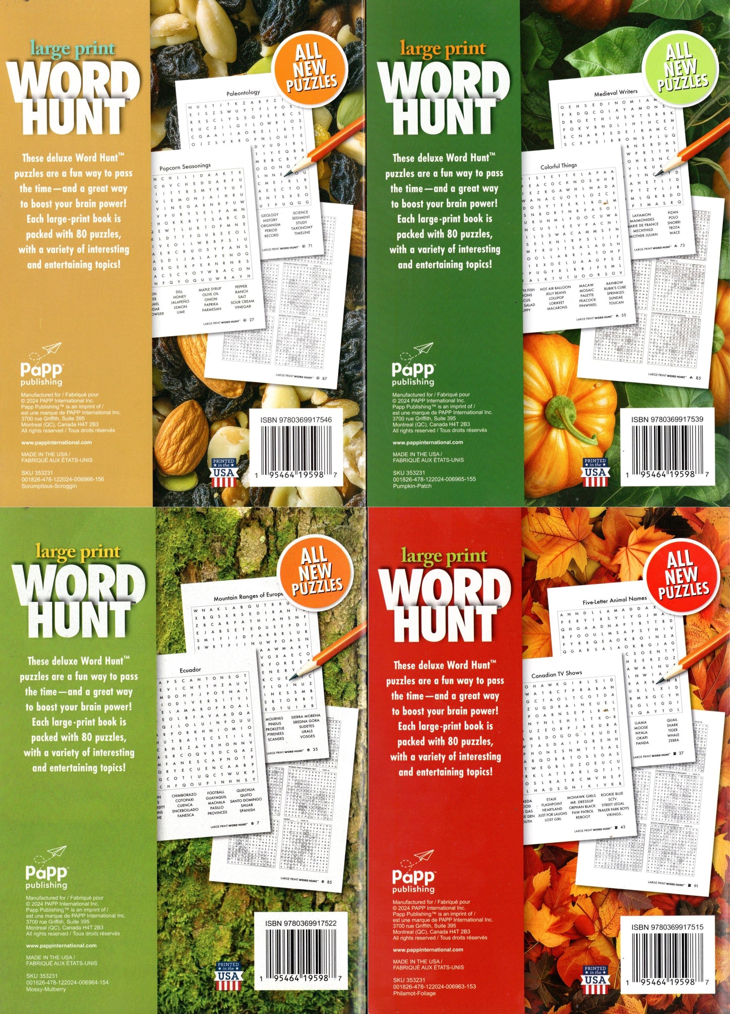 Large Print Word Hunt - All New Puzzles - Vol.153-156 (Set of 4)