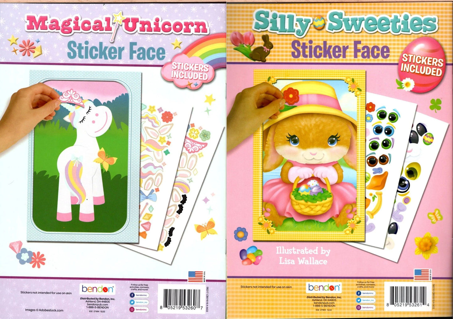Silly Sweeties & Magical Unicorn Sticker Face - Sticker Activity Book (Set of 2)