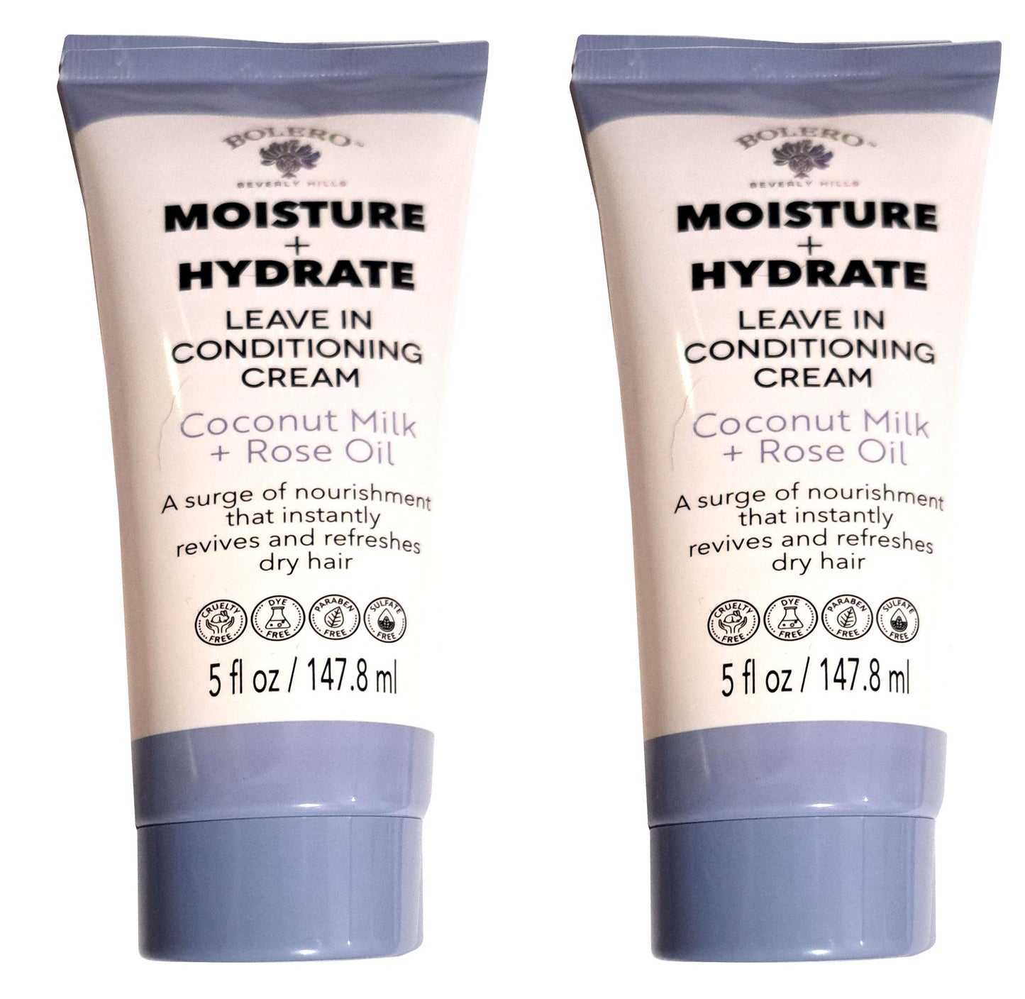 Bolero Moisture & Hydrate Leave in Conditioning Cream - Coconut Milk + Rose Oil 5fl oz Set