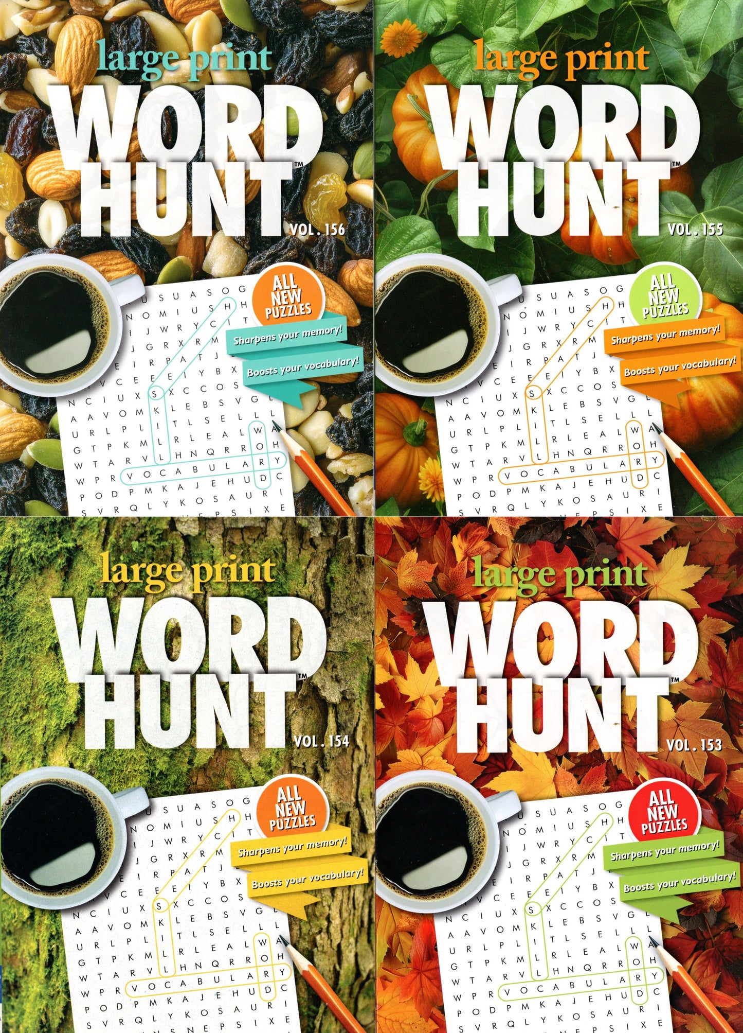 Large Print Word Hunt - All New Puzzles - Vol.153-156 (Set of 4)