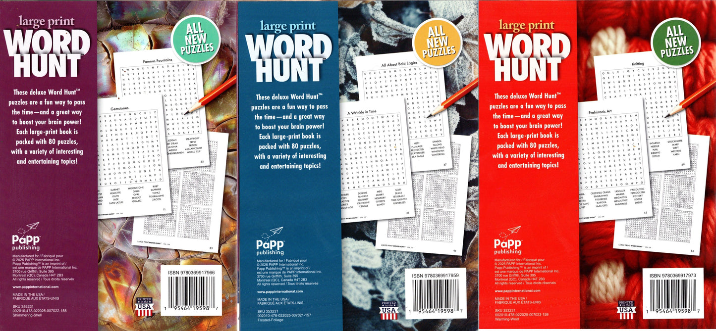 Large Print Word Hunt - All New Puzzles - Sharpen Your Memory - Vol.157,158,159