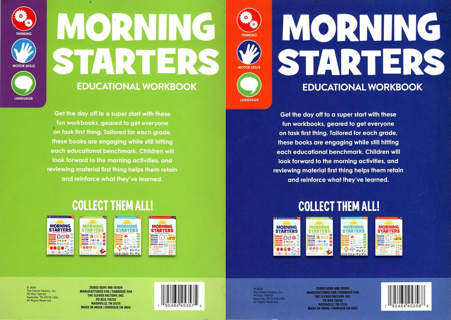 PRE-K & Kindergarten - Morning Starters Educational Workbooks -v19