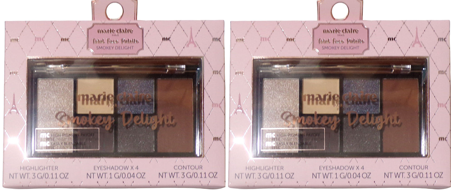 Marie Claire Paris Smokey Delight Palette~Highlighter~Eyeshadow~Contour Set