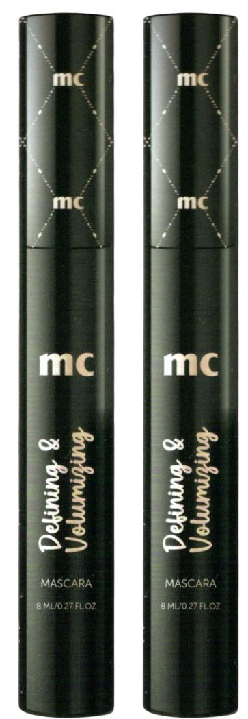 Marie Claire Defining & Volumizing Mascara~Jet Black~3 X Longer Lashes Set of 2