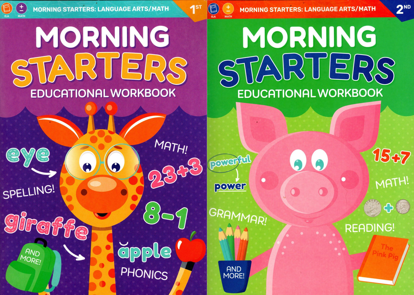 1st & Second Grade - Morning Starters Includes: Reading - Math - Grammars v21