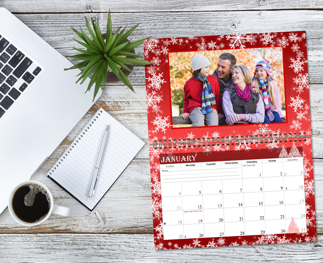 2026 Photo Frame Wall Spiral-bound Calendar (Add Your Own Photos) - 12 Months Desktop/Wall Calendar/Planner - (Edition #08)