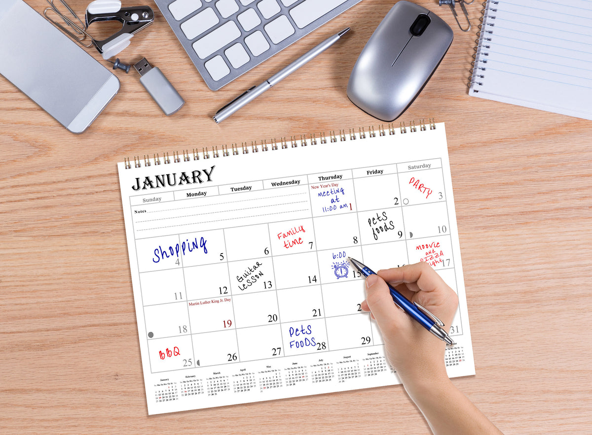 2027 Coloring Wall Calendar - 12 Months Desktop (Flowers) (11x17)