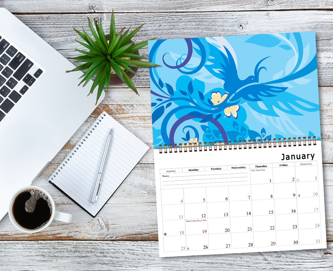 2026 Spiral-bound Wall Calendar (Art) - 12 Months Desktop/Wall Calendar/Planner (Copy)