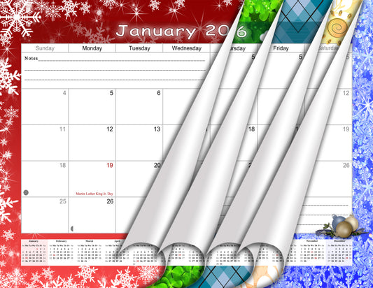 2025-2026 Monthly Spiral-Bound Wall / Desk Calendar - Desktop / Wall Blotter Calendar / Planner - (Edition #29)