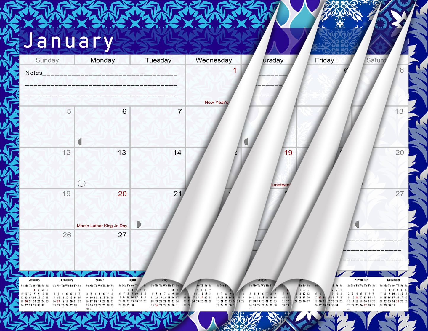 2026 Monthly Desktop/Wall Calendar/Planner - Habit Tracker - (Edition #17)