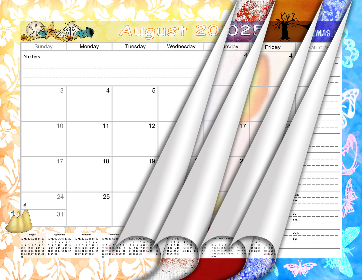 2025 - 2026 Academic Year 12 Months Student Calendar 3-Ring Binder(Edition #03)