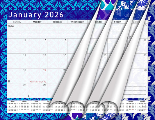 2025-2026 Monthly Spiral-Bound Wall / Desk Calendar - Desktop / Wall Blotter Calendar / Planner - (Edition #17)
