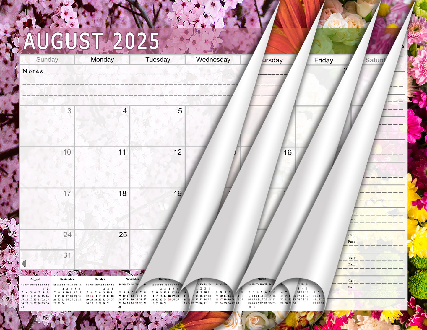 2025 - 2026 Academic Year 12 Months Student Calendar 3-Ring Binder (Edition #021)