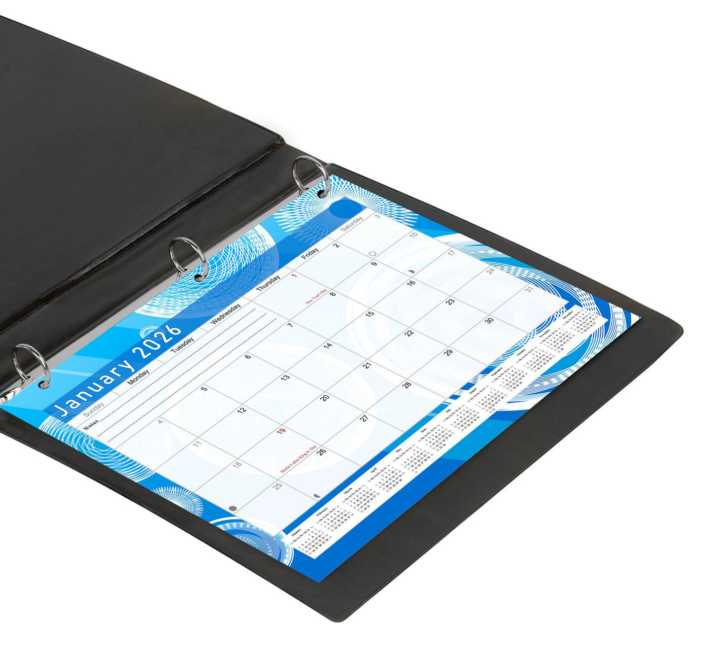 2025 - 2026 Student Calendar/Planner for 3-Ring Binder, Desk, or Wall - v002