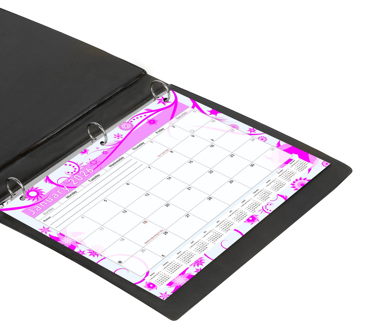 2025 - 2026 Student Calendar/Planner for 3-Ring Binder, Desk, or Wall - v010