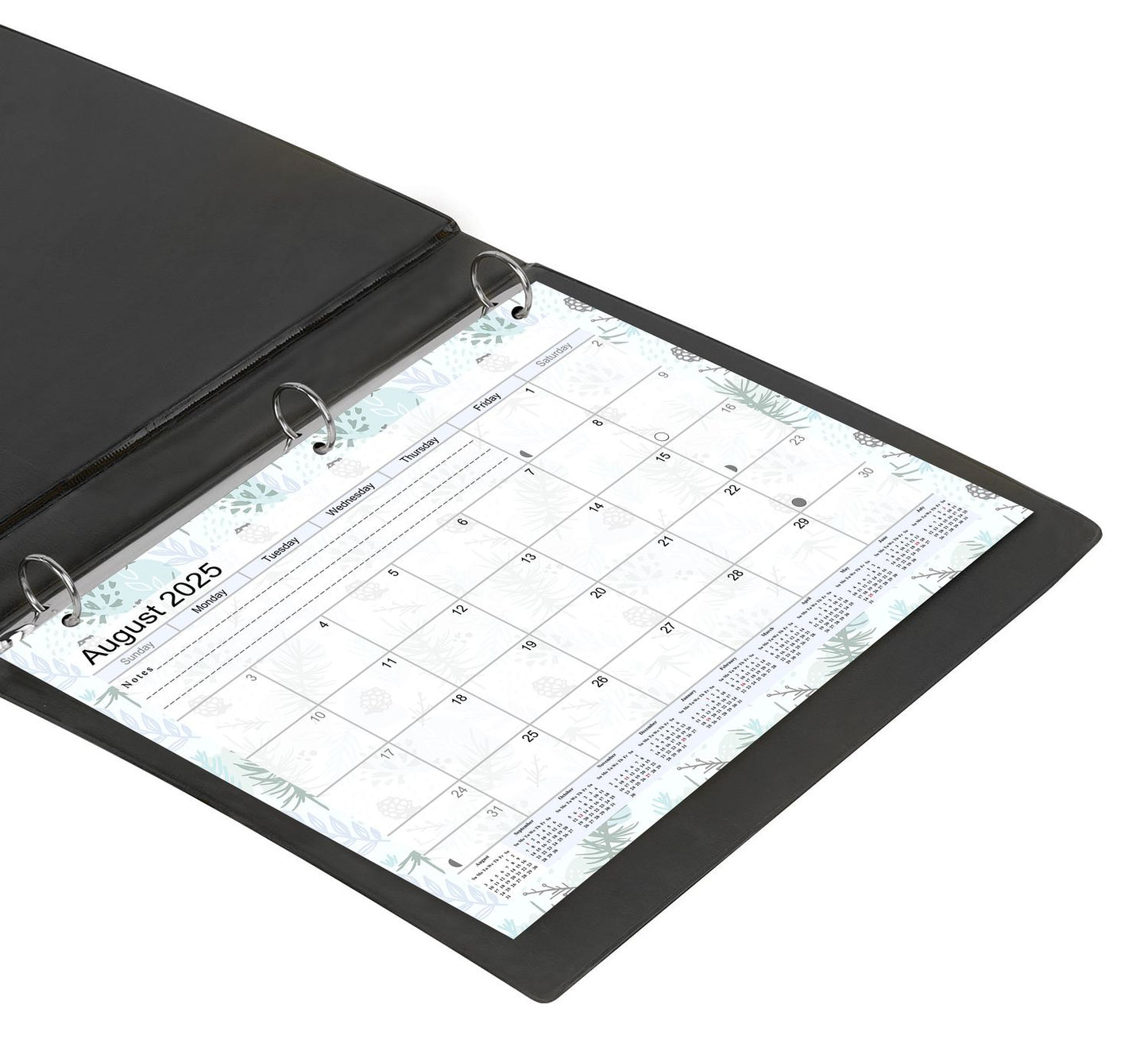 2025 - 2026 Academic Year 12 Months Student Calendar / College Planner for 3-Ring Binder, Desk or Wall -School Supplies - Made in USA - Edition v001)