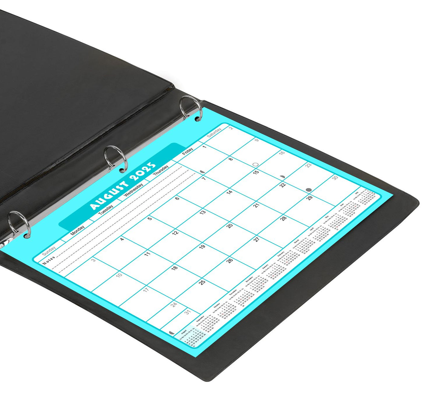 2025 - 2026 Academic Year 12 Months Student Calendar / College Planner for 3-Ring Binder, Desk or Wall -School Supplies - Made in USA -v006
