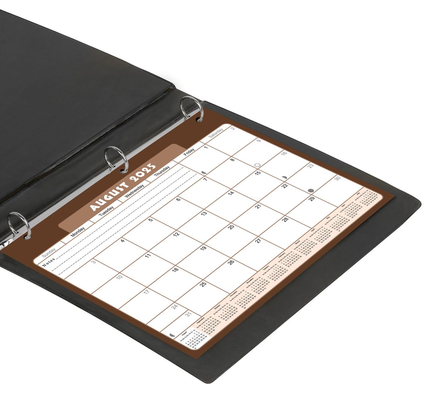 2025 - 2026 Academic Year 12 Months Student Calendar / College Planner for 3-Ring Binder, Desk or Wall -School Supplies - Made in USA -v022