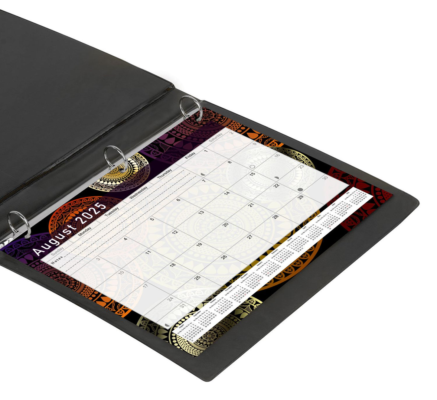 2025 - 2026 Academic Year 12 Months Student Calendar / College Planner for 3-Ring Binder, Desk or Wall -School Supplies - Made in USAl -v015