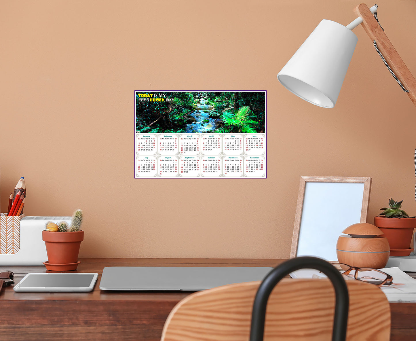 2025 Peel & Stick Calendar - Today is my Lucky Day - Removable - Daintree National Park (9"x 6")