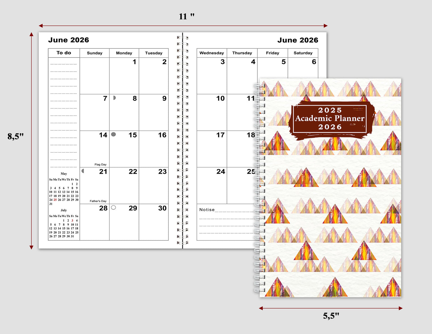 2025-2026 Student Academic Planner Calendar - School College Weekly Agenda #037