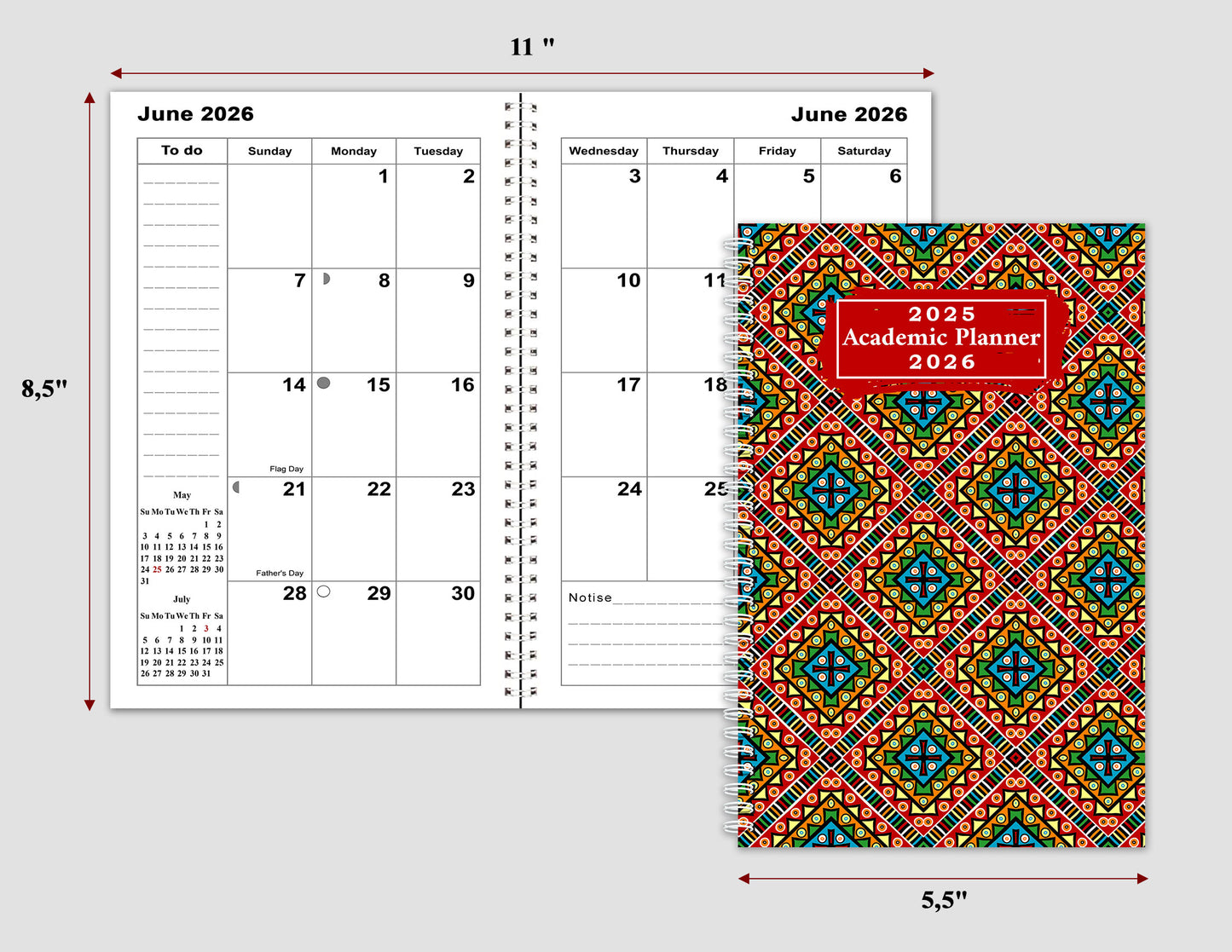 2025-2026 Student Academic Planner Calendar - School College Weekly Agenda #02