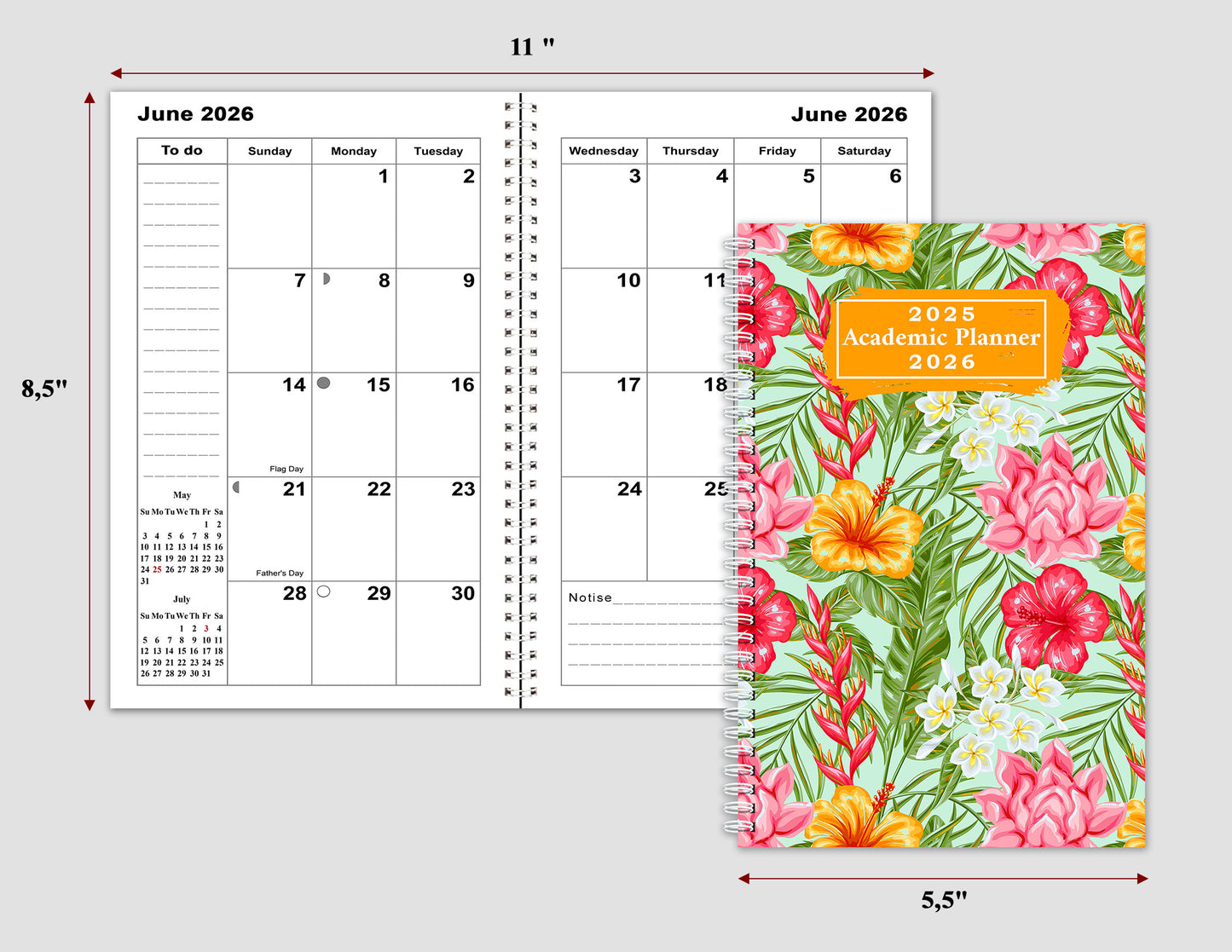 2025-2026 Student Academic Planner Calendar - School College Weekly Agenda #028