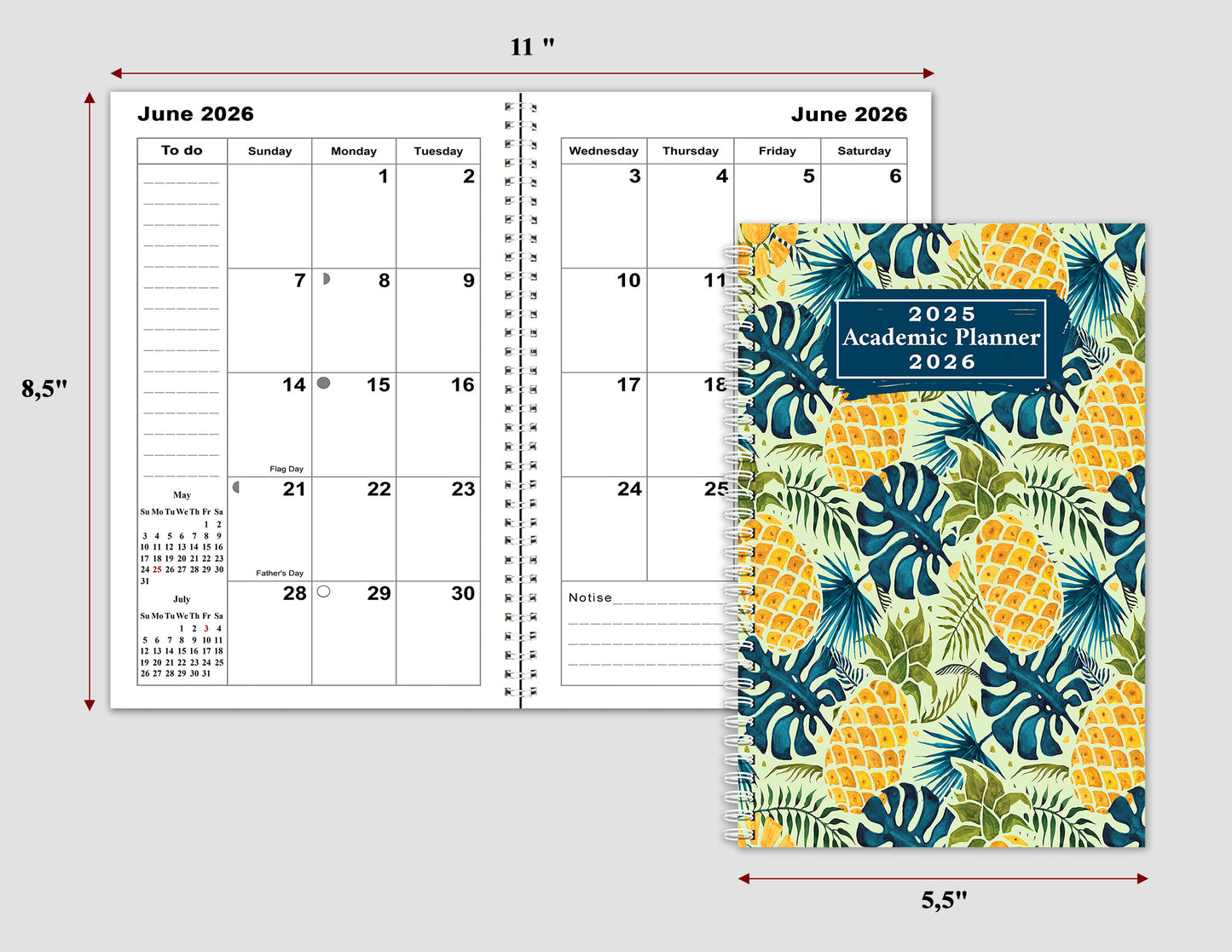2025-2026 Student Academic Planner Calendar - School College Weekly Agenda #023