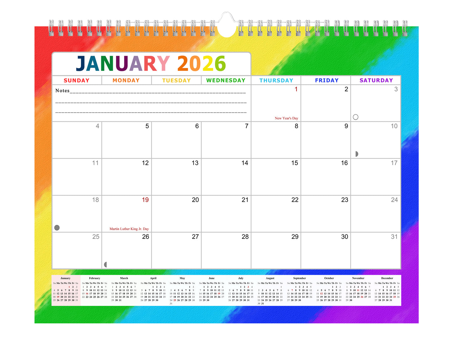 2025-2026 Monthly Spiral-Bound Wall / Desk Calendar - Desktop / Wall Blotter Calendar / Planner - (Edition #28)
