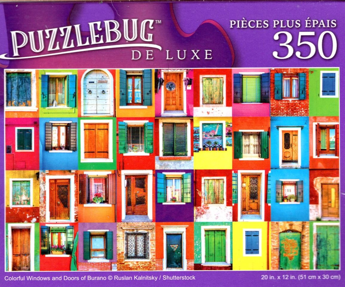Colorful Windows and Doors of Burano - 350 Pieces Deluxe Jigsaw Puzzle