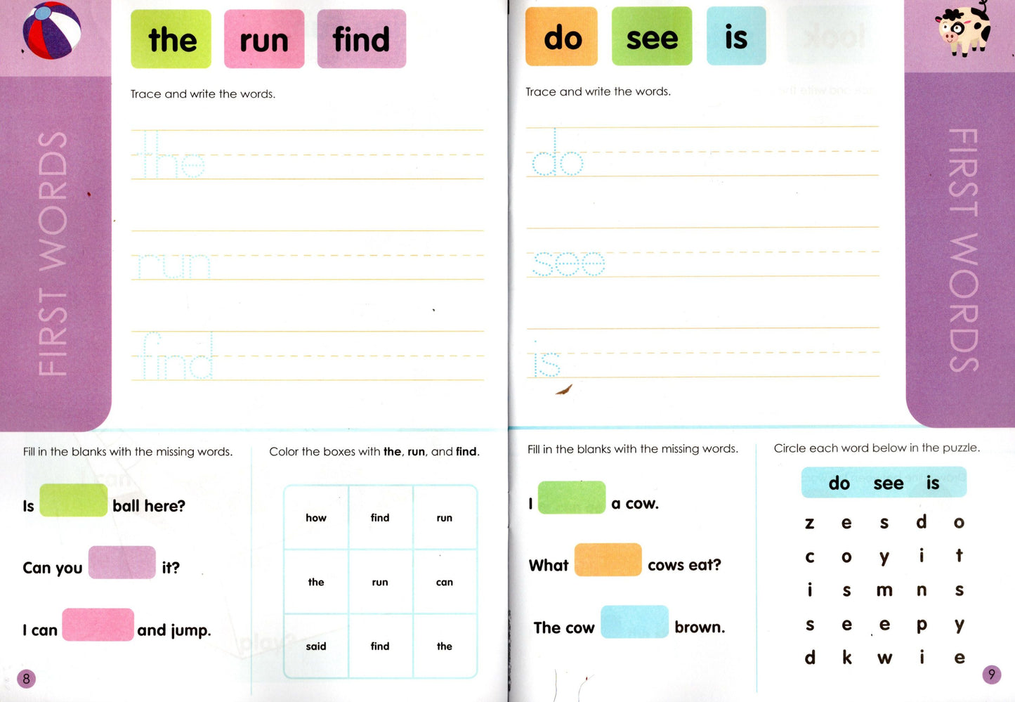 Kindergarten Educational Workbooks - Set of 4 Books - v13