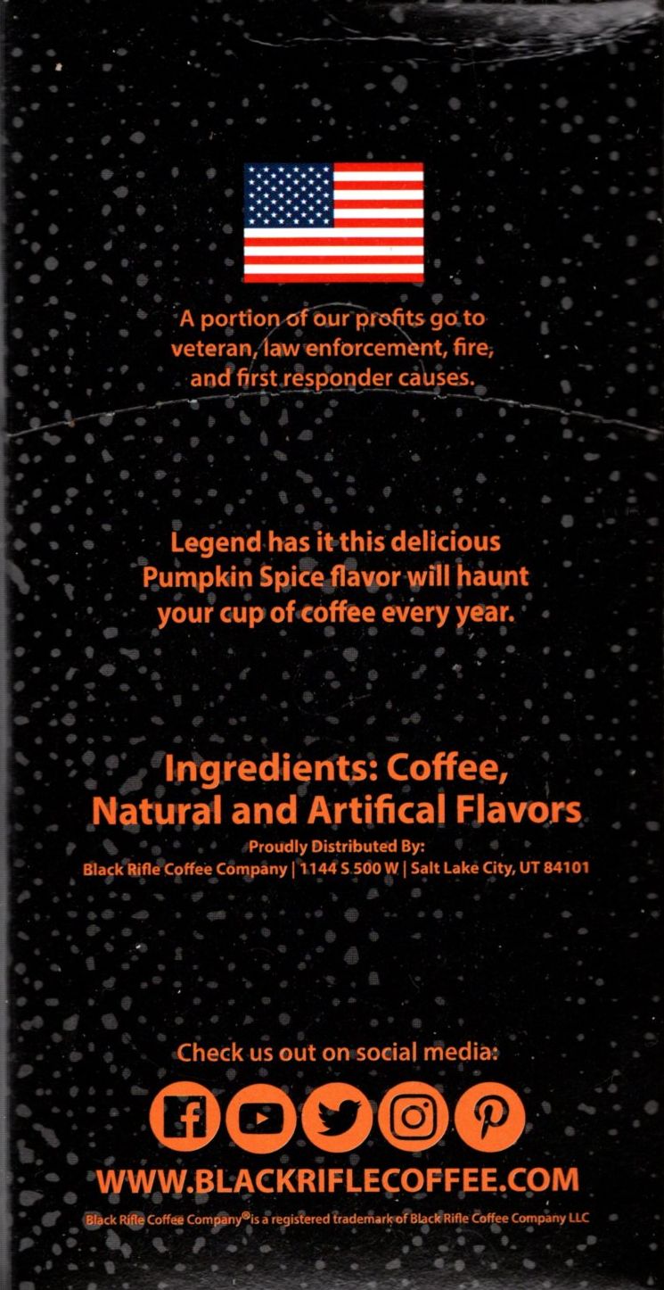 Black Rifle Coffee Company K Cups Pumpkin Spice - Medium - Total 44 pods Set