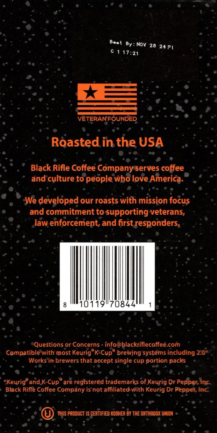 Black Rifle Coffee Company K Cups Pumpkin Spice - Medium - Total 44 pods Set