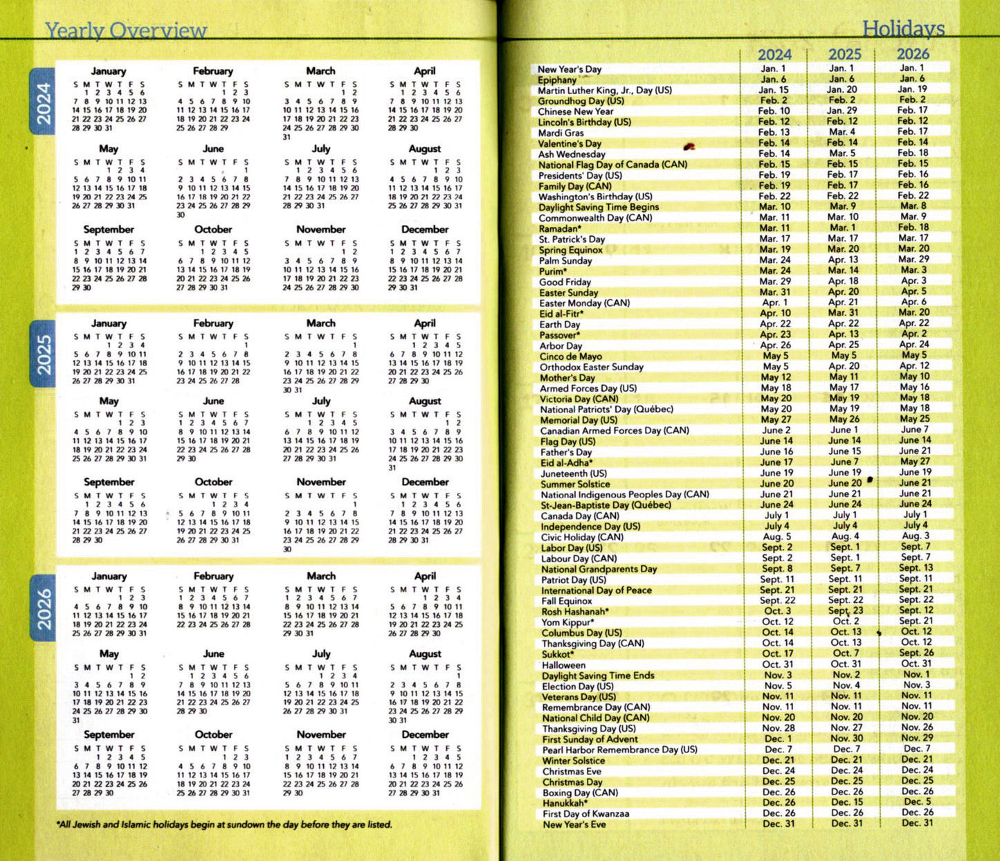 2024-2025 Value Pocket Calendar for Planning, Scheduling, and Organizing National Parks