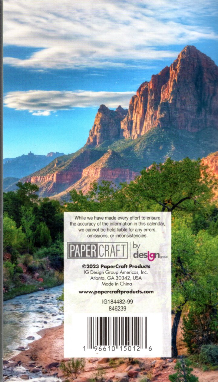 2024-2025 Value Pocket Calendar for Planning, Scheduling, and Organizing National Parks