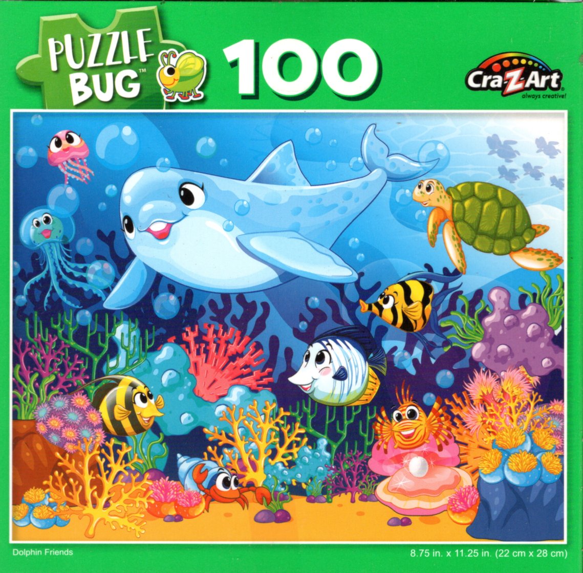 Mermaid Princess, Dinosaur, Alice, Dolphin - 100 Piece Jigsaw Puzzle (Set of 4)