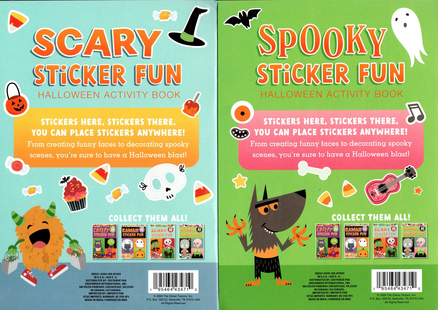 Scary & Spooky - Halloween Sticker Activity Book (Set of 2 Books)