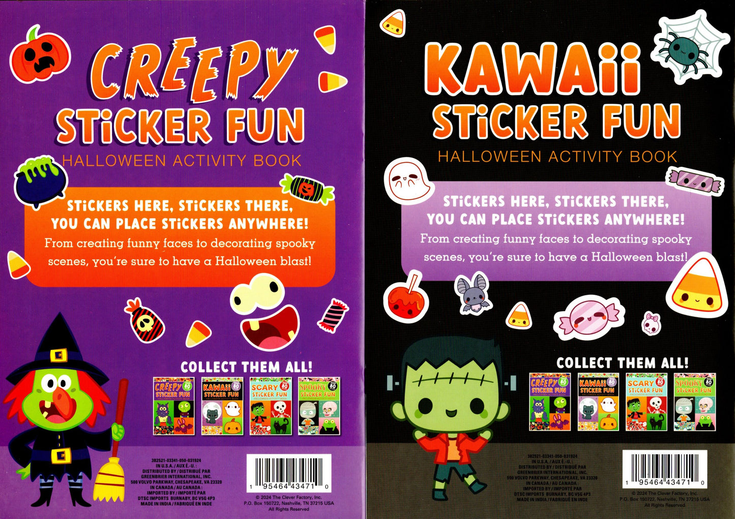 Creepy & Kawaii & Spooky - Halloween Sticker Activity Book (Set of 2 Books)