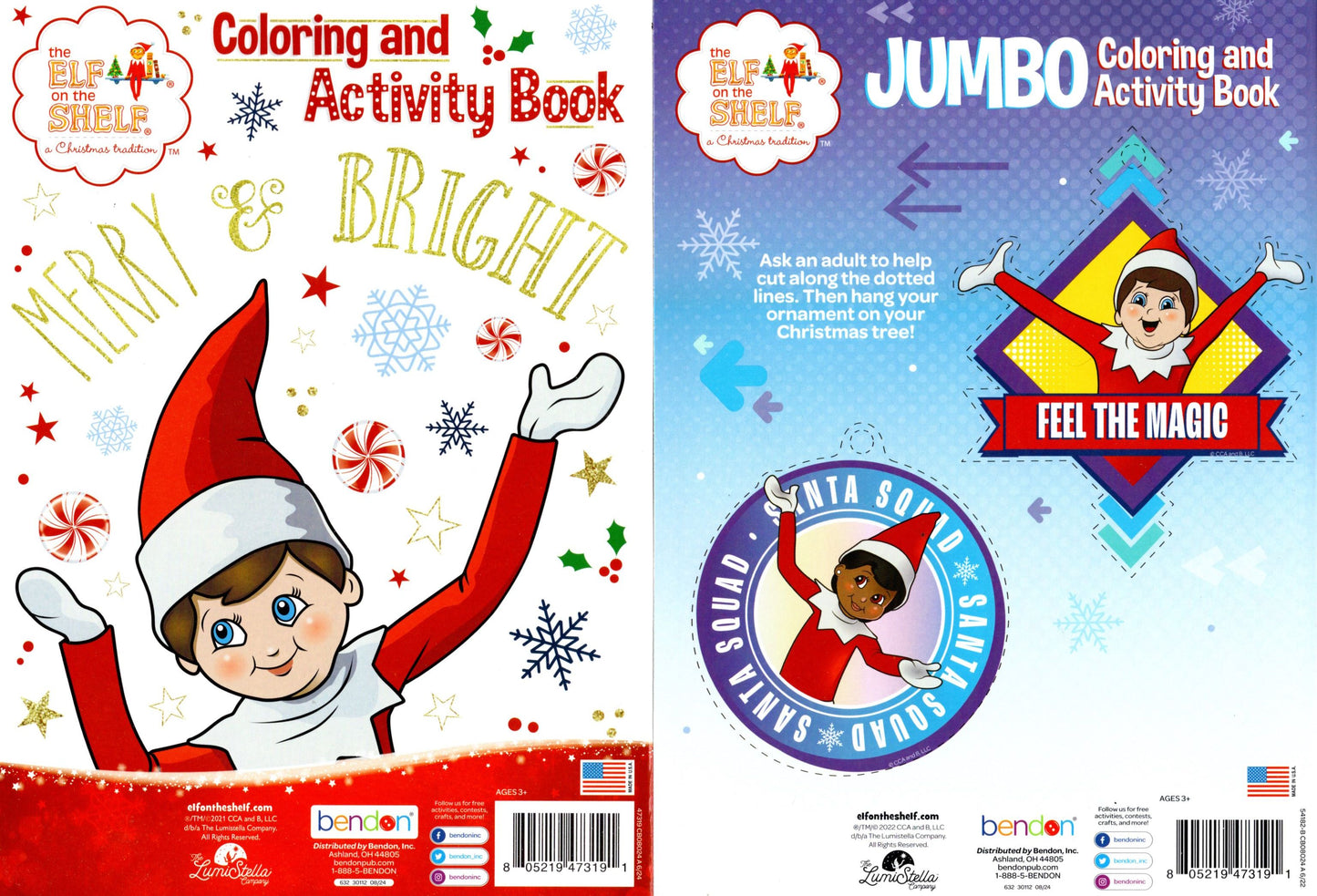 The Elf on The Shelf - Holiday and Christmas - Jumbo Coloring & Activity Book (Set of 2 Books) v3
