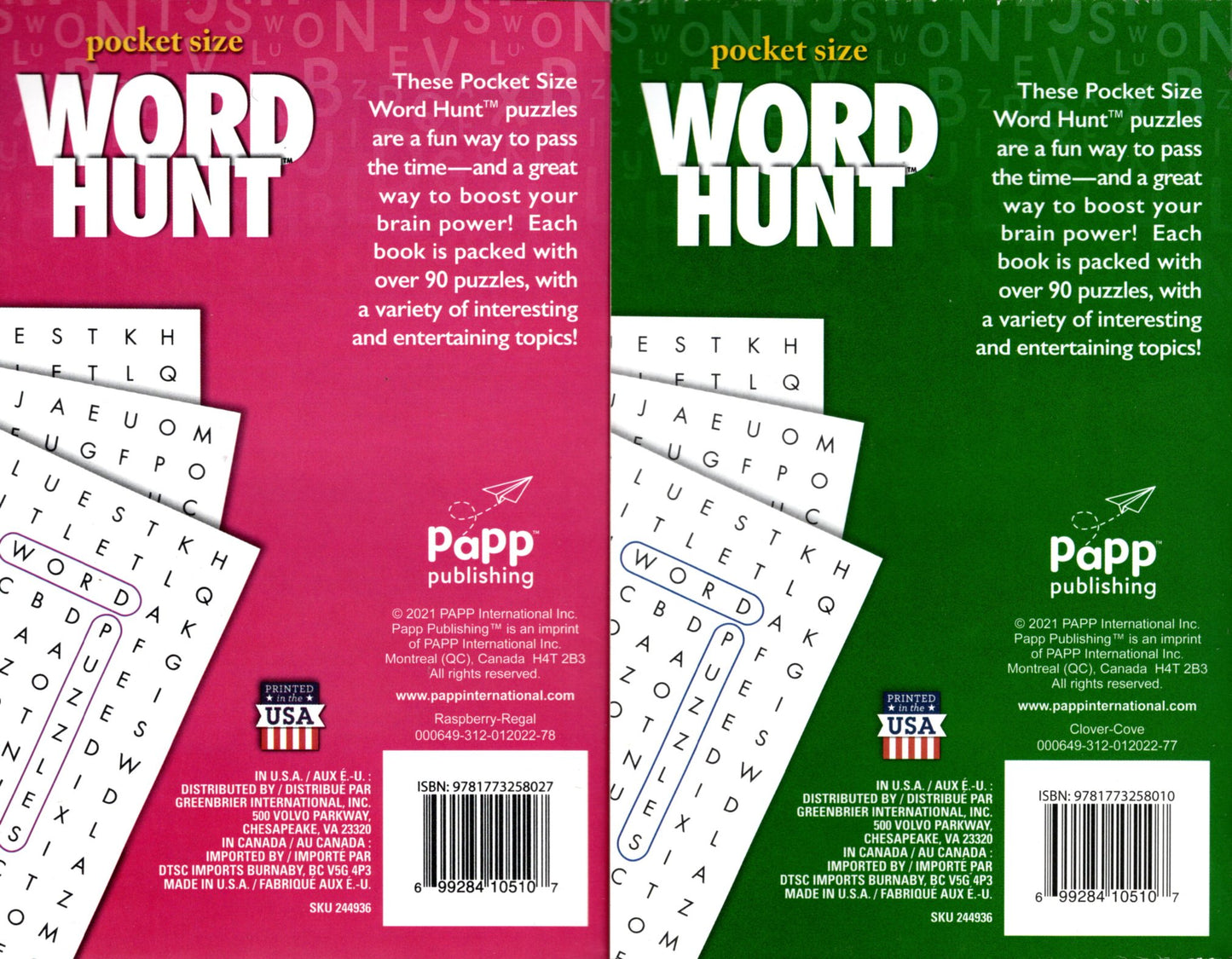 Large Print Word Hunt - All New Puzzles - (Pocket Size) - Vol.78-77