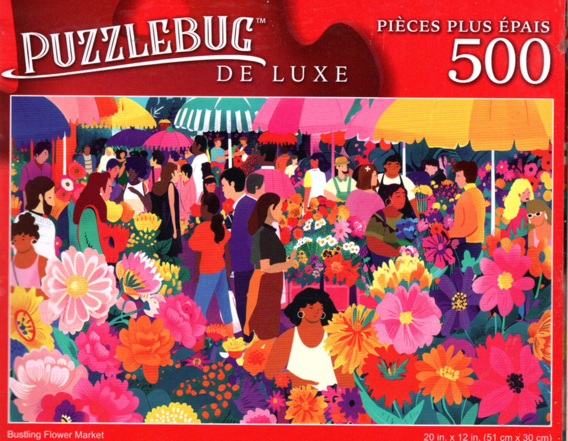 Busting Flower Market - 500 Pieces Deluxe Jigsaw Puzzle