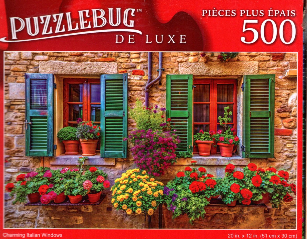Charming Italian Windows - 500 Pieces Deluxe Jigsaw Puzzle