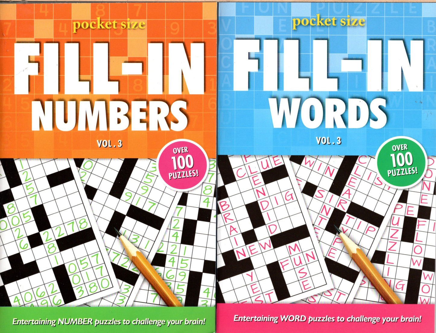 Fill in Numbers & Fill in Words - Sharpen Your Memory, Boost Your Brain (Pocket Size) - Vol.3 - 3